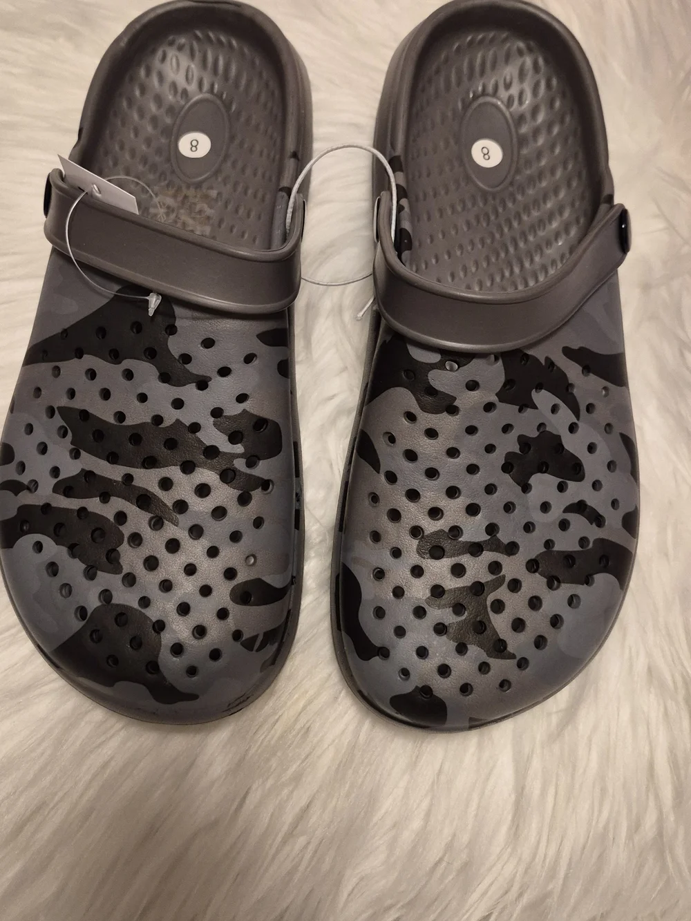 Men's Gray Camo Comfort Sandals - Slip-On Flip Clog